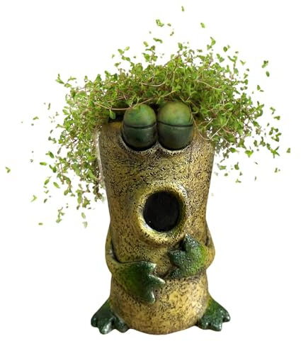 Nuhjytgf Frog Planter | Decorative Figurines Plant Pot | Flower Plants Pots | Adorable Frog Planter | Unique Funny Pots Frog Planter | Portable Frog Planter for Indoor and Outdoor Plants