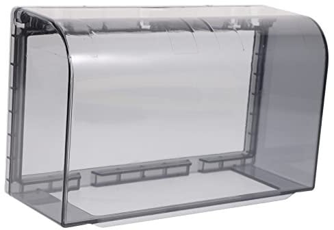 Garneck Cache double prise étanche – Protection de prise électrique extérieure – Boîte en plastique transparent 2 prises avec couvercle mural idéal pour la maison et le bureau Noir