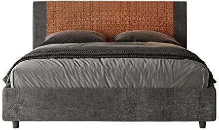 ITYHOME Polsterbett 160 x 200 cm Stoff Labyrinth 04 Orange Rosal
