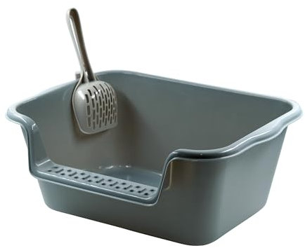 Arenero Gato Grande Bandeja Higiénica Arenero Gatos Gato Caja De Arena Bandeja Arena para Gatos (SOY0215GRIS)