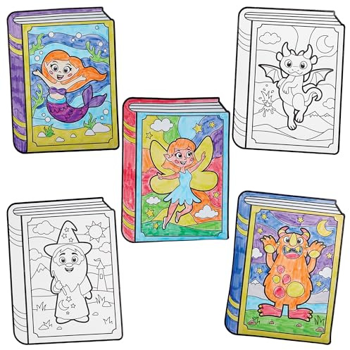 Baker Ross FN370 World Book Day Window Decorations - Pack of 20, Classroom Display Window Decorations, Arts and Crafts Kits for Kids