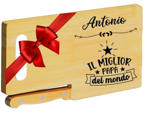 SBUGATTA| Regalo Papà,Regalo per la Festa,Regalo Uomo 50 Anni, Tagliere da cucina Personalizzato, Regalo Compleanno, Idee Regalo,Regalo Natale,Regalo Uomo
