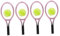 Abaodam Miniature Tennis Racket Set 4 Pack Mini Tennis Toys for Dollhouse Decor Realistic Mini Sports Accessory Portable Size
