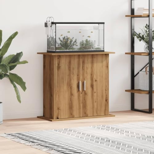 Xichuzi Aquariumständer Artisan-Eiche 81x36x73 cm Holzwerkstoff, Aquarium Unterschrank, Aquarium Schrank, Aquariumschrank, Aquarium Tisch, Aquarium Stands - 857279