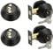 sourcing map Keyed Alike Double Cylinder Deadbolt Door Lock Round Entry Both Side Door Lock for Door Thickness 1.2-2 Inch (Black, Pack of 2)