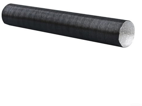 Lufteinlassschlauch aus Aluminiumfolie, 50 mm, Heizungsk für Webasto-Dieselheizungen, dehnbar, schwarz (100 cm)