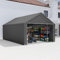 Aufun Carport Zeltgarage 4x6m, Wasserdichtes Lagerzelt mit PE-Dach, Reißenresistenter Garagenzelt mit abnehmbaren Seitenwänden, UV-beständig Winterfest Unterstand für Auto, SUV, LKW, Boot, Grau