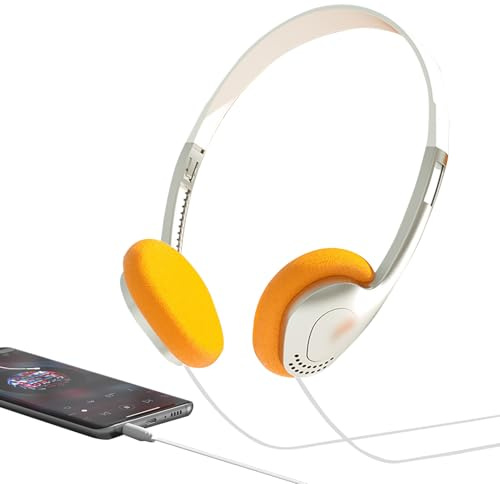 Over -ear Retro Kopfhörer - Leichte verkabelte Stereo-Kopfhörer | Mini-Headset im Vintage-Stil | 1,18 Zoll, hochwertiger Klang für Musik-Player, Handys, Heimaudio, Hören von