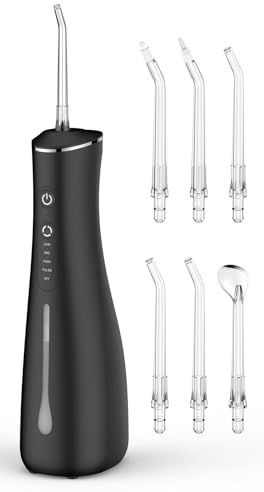 Water Flosser for Teeth Cleaning Cordless Portable Rechargeable Oral Irrigator 4 Modes Powerful Battery Life IPX7 Waterproof for Home and Travel WFTC001