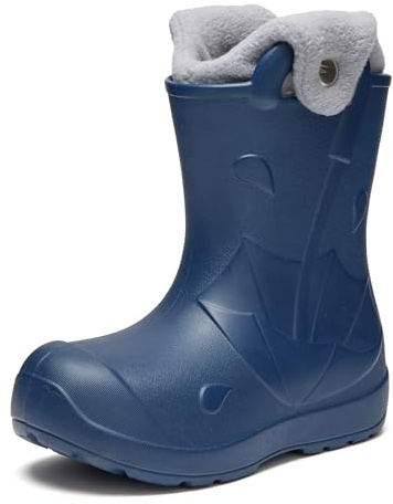 Ladeheid x Camminare Kinder Gummistiefel aus leichtem EVA warm gefüttert wasserdicht mit praktischem Griff und edlem Regenschirm-Relief für kalte Tage und Schnee LA-CA-21