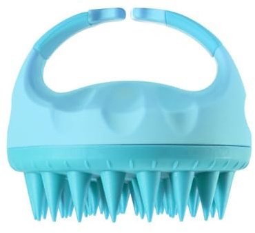 mophrati Silikon-Kopfhaut-Massagegerät, flexibler Kopf, Peeling-Bürste, Dusche, Entspannungsmassage, Werkzeug zum Entfernen von Schuppen, Blau