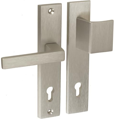 FEINZ Außentürgriff 72 mm Silber | Türbeschlag, Haustür, verdeckte Verschraubung, universelle Ausführung links/rechts, robuste Konstruktion