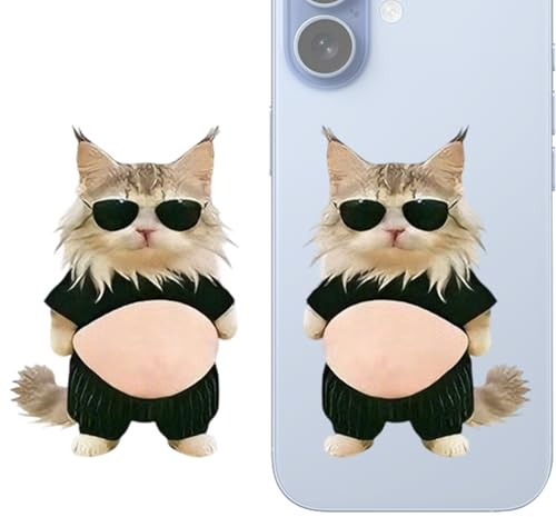 Silicone 3D Cat Belly Stickers – Fun PVC Decals for Kids, 6.69x4.72in Size, Cute Reusable Laptop Stickers for Family Friends, Decorative Decals for Notebook Lunch Box Water Bottle Car Fridge