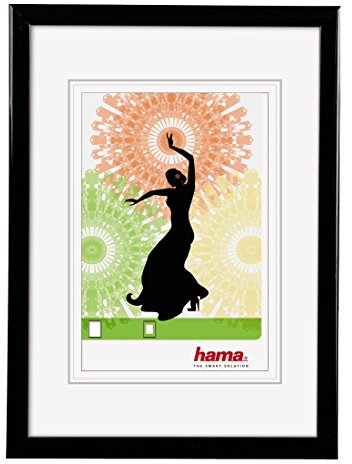 Hama Cadre en plastique Madrid (taille de cadre de 50 cm x 70 cm, taille de la photo de 30 cm x 45 cm, 1 photo par cadre, à accrocher, élégant, simple, classique) Noir