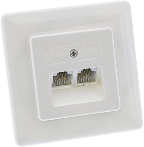 InLine 69989C ISDN Anschlussdose, 2x RJ45 Buchse, Unterputz, Schraubanschluss 2x 8-fach