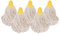 Abbey No.16 Socket Cotton Mop heads Replacement Pack of 5 – Super Absorbent String Mop Universal Screw On Socket - Floor Cleaning Heavy Duty mop head ( Yellow )