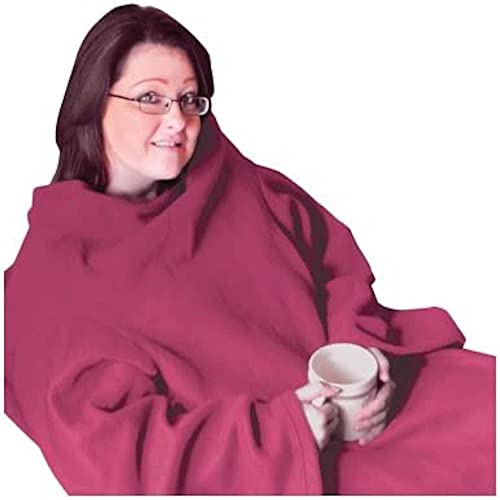 Fleece Blanket with Arms Snug and Warm Arms and Body Cosy Sleeved Cover Blanket Car Journeys, Read, Snack, Type, Feed Babies and Nurse Oversized Blanket Free Arms for Ease of Movement