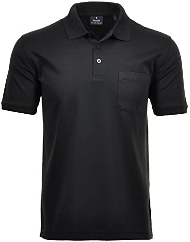 RAGMAN Herren RAGMAN Kurzarm Softknit Poloshirt 5X-Large, Schwarz-009