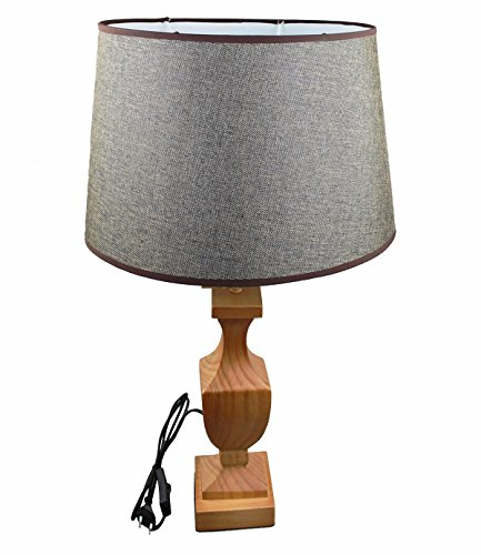 GMMH Charmanter Landhaus Tischleuchte 60 cm Hohe 19-10 Holz Nachttischlampen Schreibtischleuchte Schreibtischlampe Büroleuchte Lampe Antik Retro Leuchten Stehleuchte