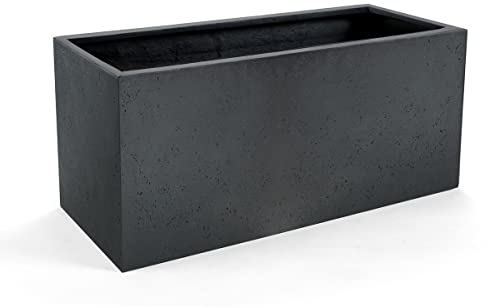 Luca Lifestyle Pflanzkasten ''Grigio Box'' Anthrazit Rechteckig Fiberglas *5 Jahre Garantie* - 120x50x50 cm - Premium Qualität - F900