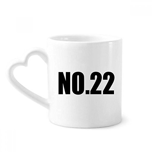 beatChong Lucky No.22 Number Name Coffee Mugs Pottery Ceramic Cup With Heart Handle 12oz Gift