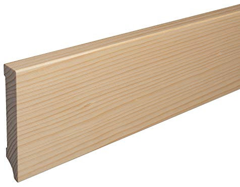 Massivholz-Sockelleisten Fichte LACKIERT Hamburger Berliner Weimarer Profil | ab 3,89€/m (100mm Höhe, Weimarer Profil)