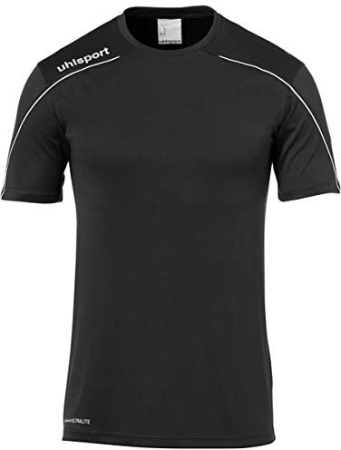 Uhlsport Stream 22 Short Sleeve Jersey Men, Azure Blue/White, Moisture Wicking Crew Neck Dry Tech, Size XXL