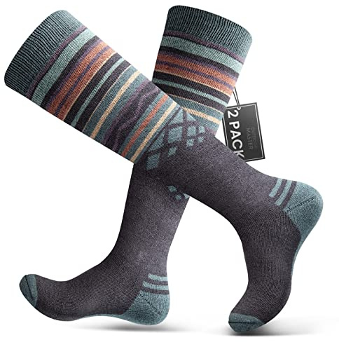 OutdoorMaster Merino Wool Ski Socks for Men & Women, Cold Weather Warm Sock