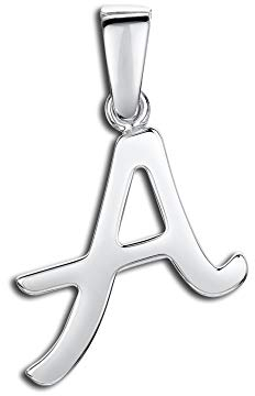 Amberta 925 Sterling Silber Anhänger - Personalisierte Charm Buchstaben für Damen und Männer - Symbole Kombinieren - Stil A