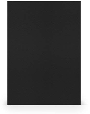 PAPERADO 50x Briefpapier DIN A4 - Schwarz gerippt Schwarz 100 g/m² - Papierbögen in 29,7 x 21 cm zum Basteln & Drucken