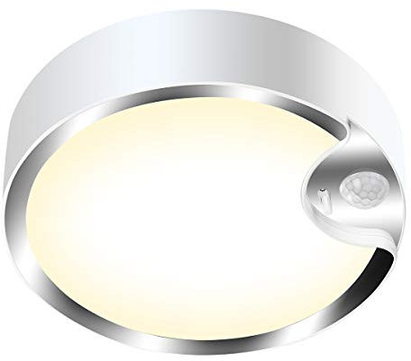 Yurnero Battery Operated Bathroom Motion Sensor Ceiling Lights, 80LED Battery Powered Lights with 400LM, 3200K, 7.8 inch Wireless Ceiling Light for Shed Loft Porch Toilet Garage Stair Hallway