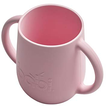 BABI® Baby Toddler Large Silicone Sippy Cup, Plastic Free, 100% Food Grade Silicone, with Two Comfort Handles, Perfect Sippy Cup for Training 200ml (Pink)