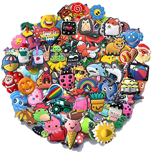 Lot of 30 Random shoe charms for Croc Charms Clogs Sandals,Shoes Accessories Charms for Party Favors Gifts