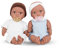 Babi 2 Baby Puppen Zwillinge Mädchen Junge mit Kleidung und Schnuller – Weiche 36 cm Puppen mit dunklerem Hautton und braunen Augen – Spielzeug Set ab 3 Jahre