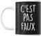 Planetee Mug Répliques (Mug c'est pas Faux Noir)