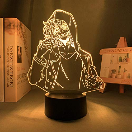Anime My Hero Academy 3D Lampe Tomora Shigaraki LED Nachtlicht für Schlafzimmer Dekoration Atmosphäre Lampe Kind Geburtstagsgeschenk-16 Farbe mit Fernbedienung