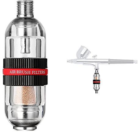 ROSEMARY Mini Airbrush Air Filter in-Line Water Separator Water-Trap Filter Water Moisture Oil Trap Separator Airbrushe Hose Connector for Air Compressor G1/8 Connector