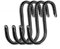 Brute Strength - S-Haken mit Vollnarbenleder umwickelt - 4 Stück - Schwarz - 10 cm Edelstahl-Metallbügel Aufhängehaken für Küche, Werkstatt, Bad
