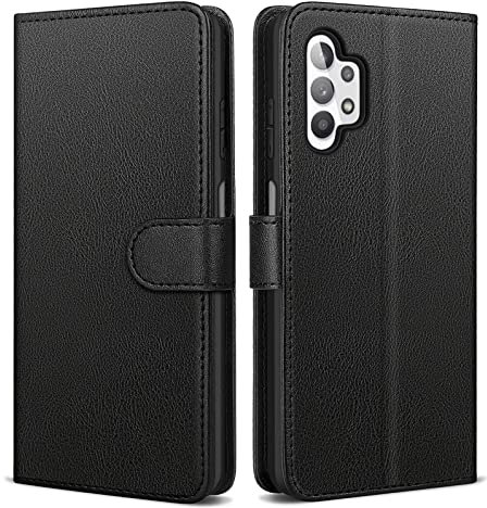 NWNK13 For Samsung Galaxy A13 5G / A13 4G / A04S Case Leather Wallet Book Flip Stand View Phone Cover with Card Holder Slots Compatible with Galaxy A13 (Black)