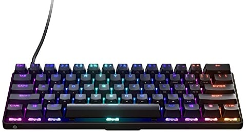 SteelSeries Apex 9 Mini - Tastiera meccanica da gaming - Switch ottici - Azionamento a 2 punti - Forma compatto mini 60% per eSport - Switch intercambiabili a caldo - Layout americano (QWERTY)