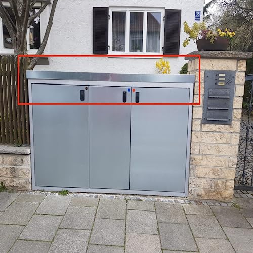 MY-MÜLLTONNE Zink Pflanzwanne für 3er 120 L Beton Mülltonnenbox (Pflanzdach)