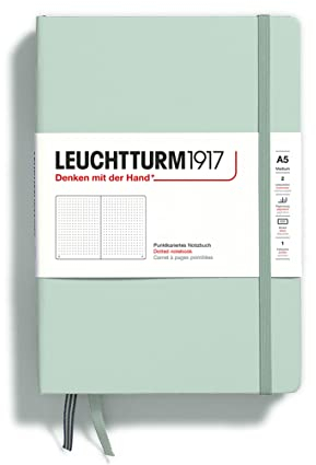 LEUCHTTURM1917 367259 Notizbuch Medium (A5), Hardcover, 251 nummerierte Seiten, Mint Green, dotted