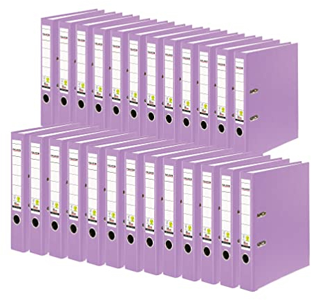 Original Falken 25er Pack PP-Color Kunststoff-Ordner. Made in Germany. 5 cm schmal DIN A4 flieder Ringordner Vegan Aktenordner Briefordner Büroordner Plastikordner Schlitzordner