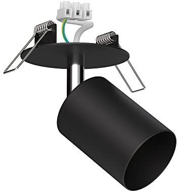 ledscom.de Deckeneinbauleuchte WAIKA, schwenkbar, schwarz matt, rund, 80mm Ø, 1x GU10 max. 15W