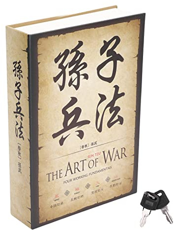 Buch mit Schlüssel, Geheimer Buchtresor, Chinesisches The Art of War Dictionary Safe mit Verstecktem Fach Zur Aufbewahrung von Geld, Schmuck, Karten, 8,7 X 5,9 X 1,7 Zoll