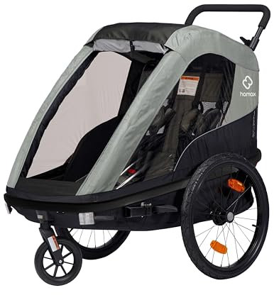 Hamax Avenida Twin Kinderfahrradanhänger: olivgrün Twin