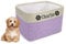 TEAYASON Personalised Dog Toy Box Storage Basket Bin with Handles, Custom Pet's Name Collapsible Food Storage Box, Storage Basket for Organizing Dog Toys, Clothes and Accessories (Purple)