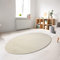 CARPETIA Teppich Shaggy Hochflorteppich waschbar rutschfest Creme Größe 140x200 cm Oval