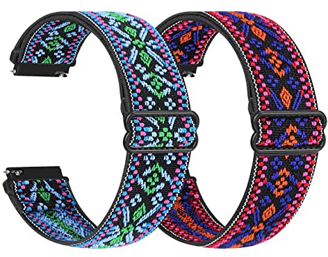 TumpCez - 16mm 18mm 19mm 20mm 22mm 24mm Watch Straps -Quick Release Elastic Nylon Watch Straps -Choose Colour & Watch Lug Width