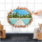 FoLIESEN Fliesenaufkleber - Deko-Bild für Bad, Küche, Badezimmer - Dekoration Fliesen-Bild selbstklebend - Wand-Durchbruch Wandloch Malediven, Fliese - Bild (BxH):15x15 cm - 45x45 cm / 9-tlg.